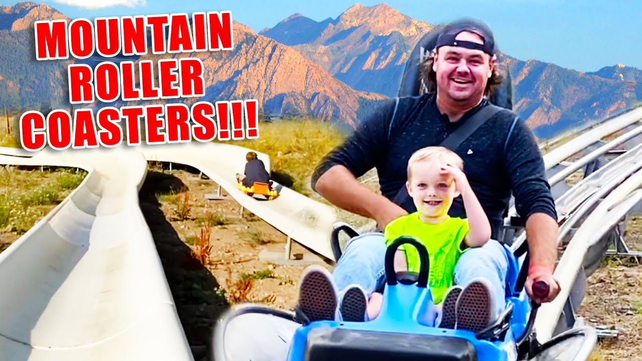 Fun Squad Family Rides Huge Mountain Roller Coasters! - YouTube