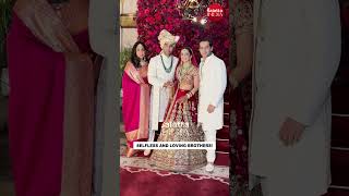 Armaan Jain poses with the newlyweds, Aadar Jain and Alekha Advani! ✨❤️ #aadaralekha #armaanjain