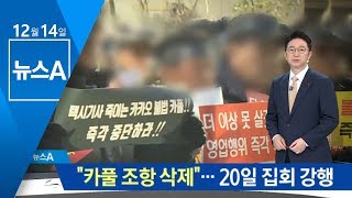 택시기사들 “카풀 조항 삭제”…20일 집회 강행 | 뉴스A