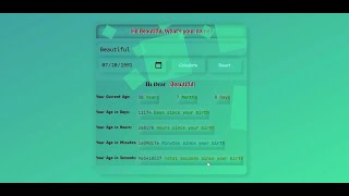 Age Calculator HTML CSS JavaScript 2022 |JavaScript Tutorial for Beginners Real Time Example