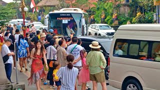 UBUD! BULE EROPA MEMBLUDAK DI HARI LIBUR, SUASANA UBUD SORE HARI