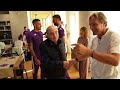 il presidente rocco commisso torna al viola park e saluta la squadra e mister palladino