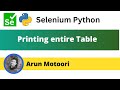 Printing the entire Table using Selenium Python (Selenium Python)