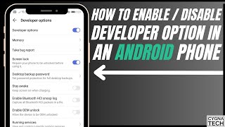 How To Enable/ Disable Developer Options In Android