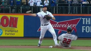 ATL@NYM: Wright starts a 5-4-3 DP in the 1st inning