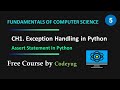 Computer Science 12th - 04 | Assert statement in python | Exception Handling in Python