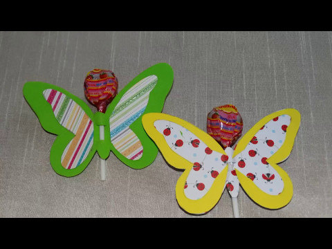 Lollipop craft-DIY lollipop butterfly.How to make tutorial. Lollipop craft-DIY lollipop butterfly.How to make tutorial.