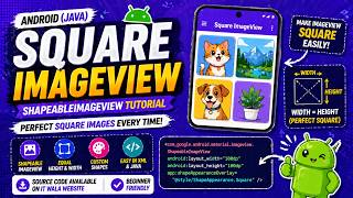 ANDROID - SQUARE IMAGEVIEW TUTORIAL IN JAVA | SHAPEABLE IMAGEVIEW