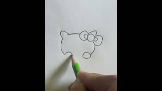 easy hello kitty drawing.how to draw hello kitty.easy drawing tutorial for beginners.