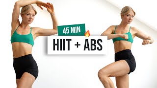 45 MIN Full Body HIIT + ABS Burn, No Equipment Home Workout, Conditioning and Strength