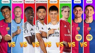 Comparison: Yamal vs Haaland vs Vinicius vs Bellingham vs Guler vs Garnacho vs Pedri vs Gavi