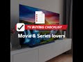 TV buying checklist for movie and series lovers