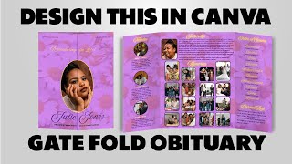Step by Step "Gate Fold" Funeral Program Design in Canva