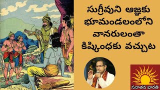 కిష్కింధకాండ 16 • సుగ్రీవుని ఆజ్ఞకు వానరులంతా కిష్కింధకు వచ్చుట • sugreeva • chaganti • Ramayanam