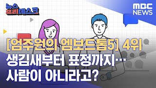 [엄주원의 엠보드톱5] 4위 생김새부터 표정까지…사람이 아니라고? (2022.05.18/뉴스프리데스크/MBC)