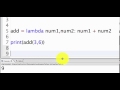 Intro To Python: lambda expressions