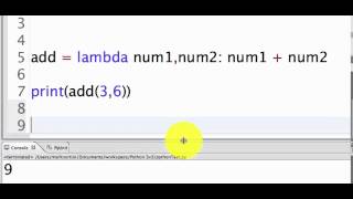 Intro To Python: lambda expressions