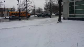 Walking in Snow Chicago UIC