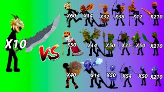 New Powerful Xenophon X10 Vs 210 All Unit's Skins Power Army In Stick War Legacy