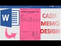 MS WORD || PRINTABLE CASH MEMO DESIGN || #BILL