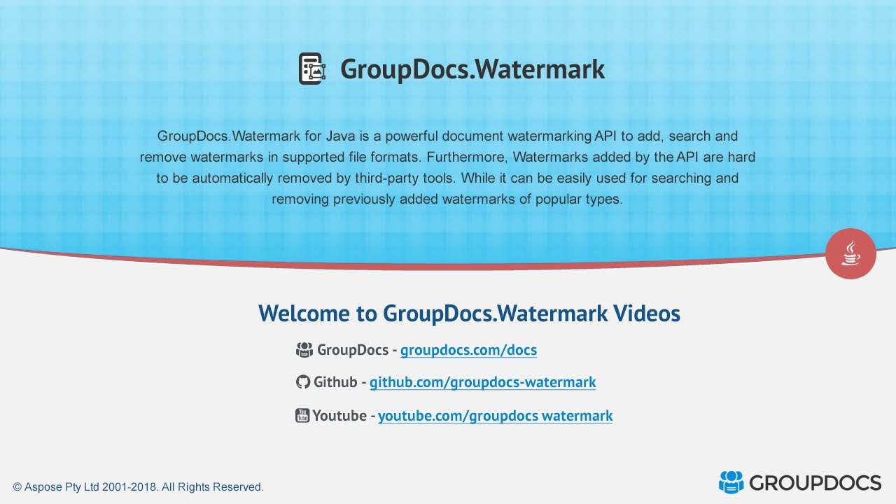 How GroupDocs.Watermark Serves - YouTube