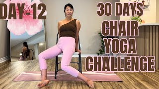 🩷Day-12 of 30 Days Chair Yoga Challenge | Hips & Glutes