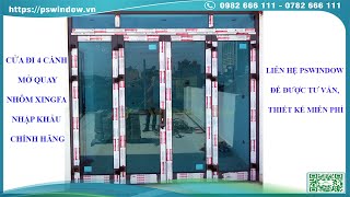 Cửa đi mở quay 4 cánh nhôm Xingfa | Cửa nhôm xingfa 4 cánh - PSWINDOW