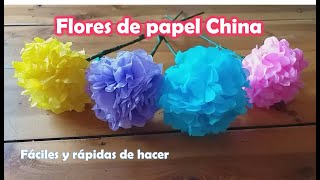 Flores de papel China faciles y rapidas de hacer