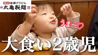 【大食い娘】お芋大好き2歳児がまさかの、、、【爆食/丸亀製麺/子連れ外食】