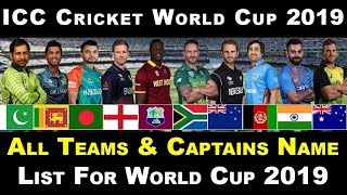 ICC World Cup 2019 | Team Captains | 10 Teams | England & Wales | Cwc 19