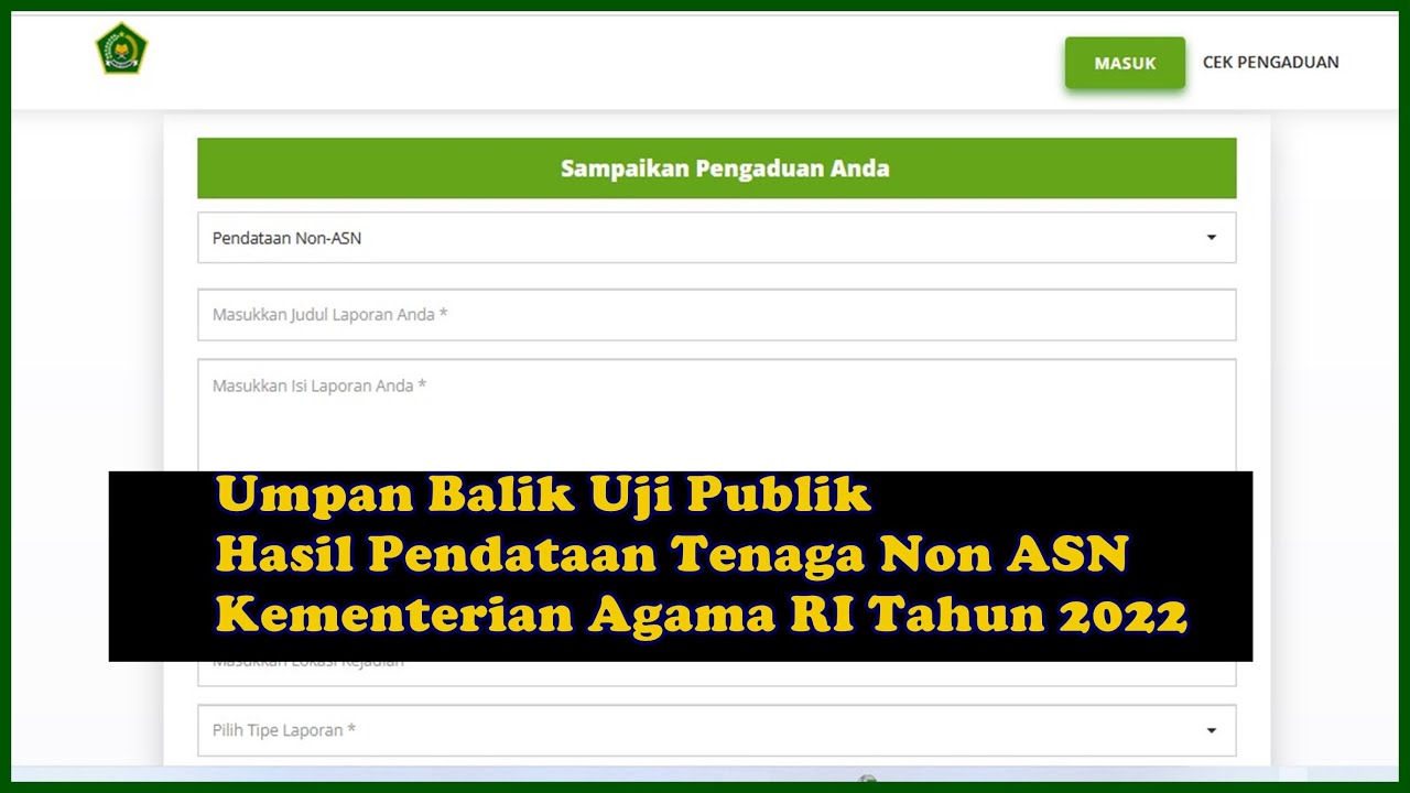 Umpan Balik Dan Pengaduan Uji Publik Hasil Pendataan Tenaga Non ASN ...