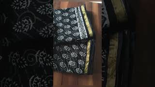 Saree of the day #sareelove  #handblockprints    #Black  #summer   #mulmul cotton saree