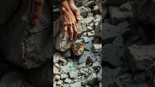 A kitten stuck under rubble… and the rescue that followed 🏚️🐾#pets #shorts #viral #trending