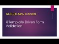 Angular 6 | Chapter 16 | Template Driven Forms Validation