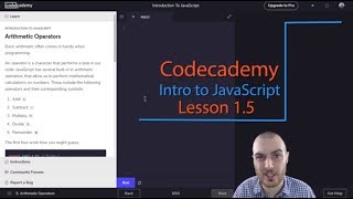 Arithmetic Operators Exercise 5 Introduction to JavaScript Codecademy