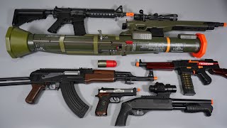 Rocket Launcher AT4 Airsoft Toy Gun Shell ejecting M1 Thompson Nerf Gun  M4 AK47 Toy Guns Collection