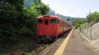 JR芸備線　上深川駅　上り列車発車