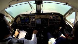 King Air B100 landing at JFK airport - cockpit view!