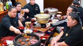 Sumo Wrestlers' Feast during Grand Sumo Tournament