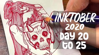 Inktober 2020 | Witchtober Day 20 to 25 + Tiny Art Supply Haul from Shopee