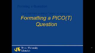 Formatting a PICO(T) Question