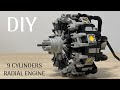 DIY: Building a 9 Cylinders Radial Engine (Enginediyshop)