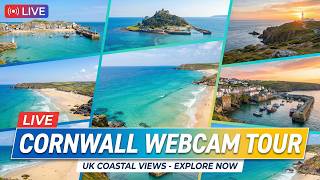 🌅🅻🅸🆅🅴🌅Cornwall Coast Webcams Tour🌊Harbour & Beach🌪️England 🇬🇧 Waves🌬️Wind St Ives,Marazion,Newquay