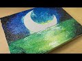 Hairpin painting technique  Acrylic painting  Starlight moonlight girl