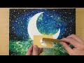 Hairpin painting technique  Acrylic painting  Starlight moonlight girl