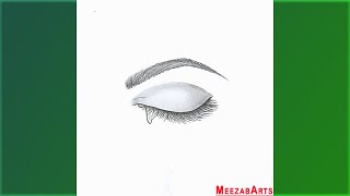 How to Draw a Tearful Eye, Crying Eyes Drawing, Eye Drawing Easy, Meezab Arts