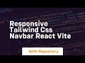 responsive tailwind css navbar react vite