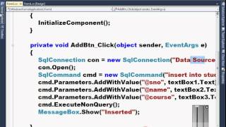 Inserting data into database table using C#