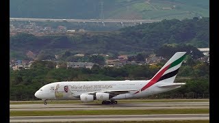 Pouso de um Ângulo Inédito do maior avião comercial do Mundo- Emirates A380- Aeroporto São Paulo