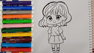 Cute girl drawing/how to draw cute girl/cute little girl.....#viralvideo #drawing #trending